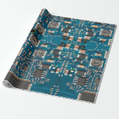 Circuit board cadeaupapier (Uitgerold)