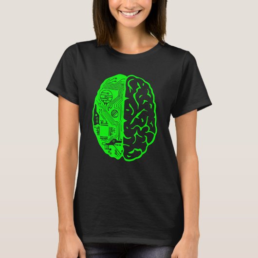 Circuit Board Computer & Brain Ai Learning & Techn T-shirt (Voorkant)
