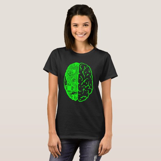 Circuit Board Computer & Brain Ai Learning & Techn T-shirt (Voorkant volledig)