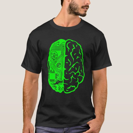 Circuit Board Computer & Brain Ai Learning & Techn T-shirt (Voorkant)