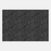 Circuit Board Computer Patroon Zwart Goud Wit Inpakpapier Vel (Voorkant)