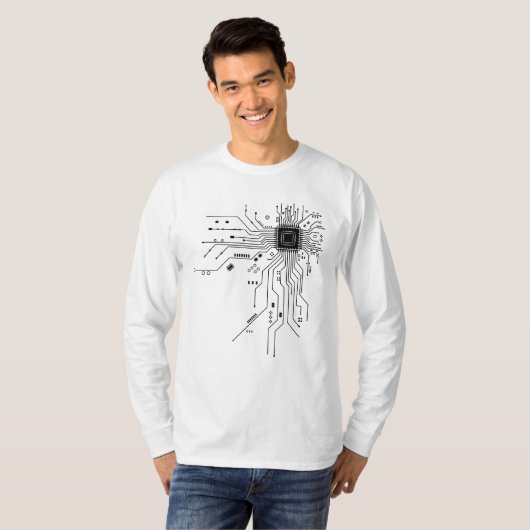 Circuit Board Computer Science Engineer CPU-chip T-shirt (Voorkant volledig)