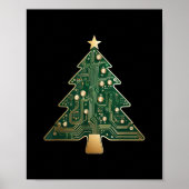 Circuit Board Computer Tech Christmas Tree Poster (Voorkant)