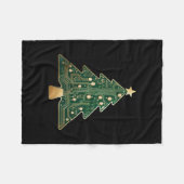 Circuit Board Computer Tech Kerstboom Fleece Deken (Voorkant (Horizontaal))