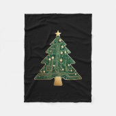 Circuit Board Computer Tech Kerstboom Fleece Deken (Voorkant)