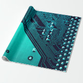 Circuit board. Electronic computer hardware techno Cadeaupapier (Uitgerold)