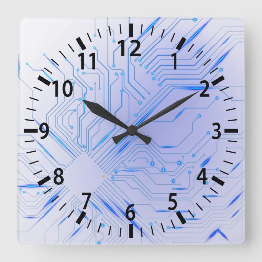 Circuit Board Elegance wandklok (Voorkant)