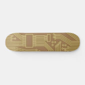 Circuit Board Gold Persoonlijk Skateboard (Horizontaal)