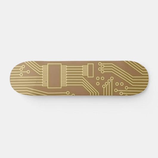 Circuit Board Gold Persoonlijk Skateboard (Horizontaal)