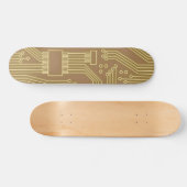 Circuit Board Gold Persoonlijk Skateboard (Horizontaal)