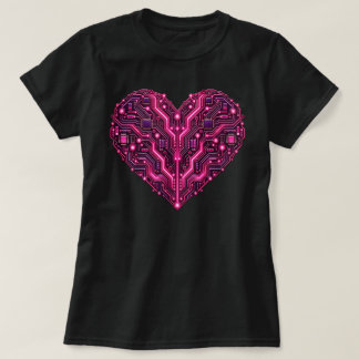 Circuit Board Hart Technologie Liefde Geek T-shirt