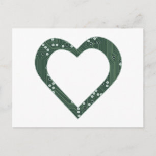 Circuit Board Heart Briefkaart