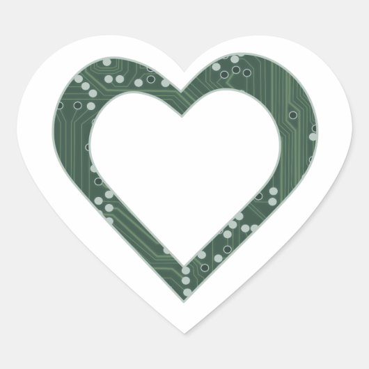 Circuit Board Heart Hart Sticker (Voorkant)
