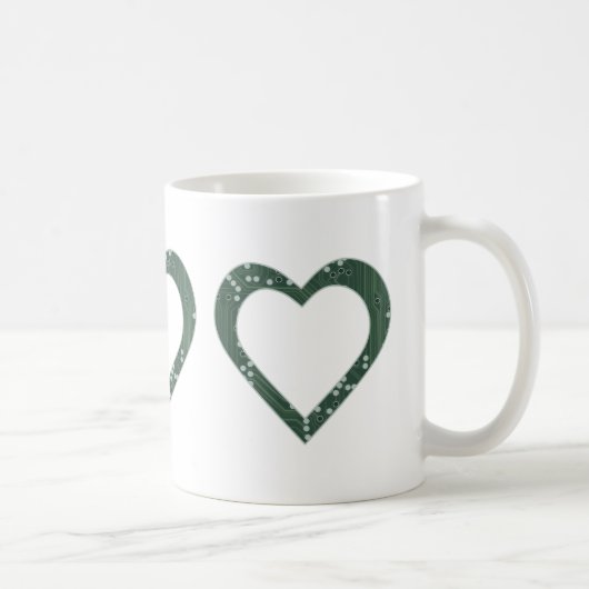 Circuit Board Heart Koffiemok (Rechts)