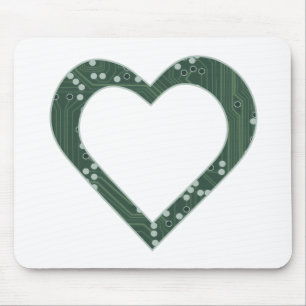 Circuit Board Heart Muismat