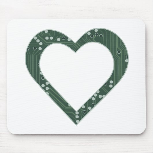 Circuit Board Heart Muismat (Voorkant)