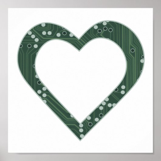 Circuit Board Heart Poster (Voorkant)