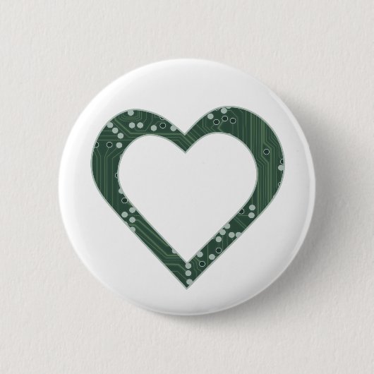 Circuit Board Heart Ronde Button 5,7 Cm (Voorkant)