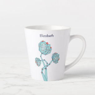 Circuit Board Mechanical Flowers Geek Girl Name Latte Mok