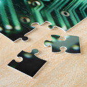 Circuit Board met groene energie Legpuzzel (Zijkant)