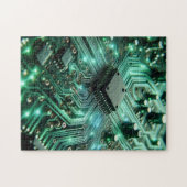 Circuit Board met groene energie Legpuzzel (Horizontaal)