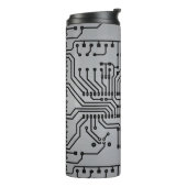 Circuit Board Metalic Monogrammed Tumbler Thermosbeker (Gedraaid links)