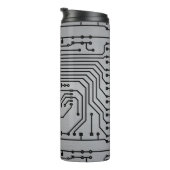 Circuit Board Metalic Monogrammed Tumbler Thermosbeker (Geroteerd rechts)
