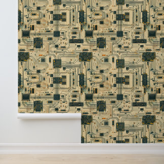 Circuit Board Modulaire Synth Peel en Stick Behang
