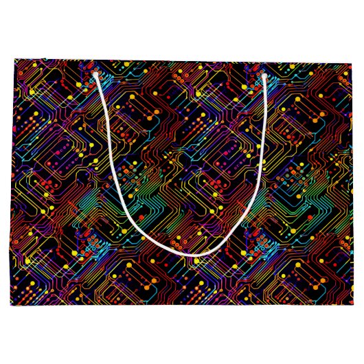 Circuit Board ontwerp illustratie Groot Cadeauzakje (Achterkant)