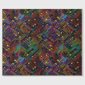 Circuit Board ontwerp illustratie Kussen Cadeaupapier (Vlak)