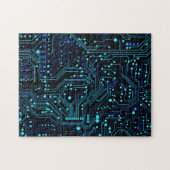 Circuit Board ontwerp illustratie Kussen Legpuzzel (Horizontaal)