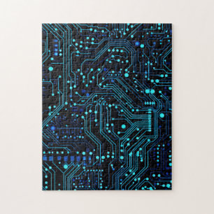Circuit Board ontwerp illustratie Kussen Legpuzzel