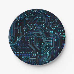 Circuit Board ontwerp illustratie Kussen Papieren Bordje
