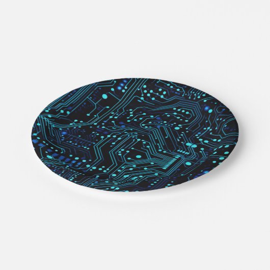 Circuit Board ontwerp illustratie Kussen Papieren Bordje (Gekanteld)