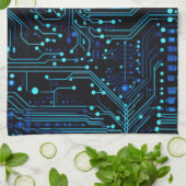 Circuit Board ontwerp illustratie Kussen Theedoek (Gevouwen)