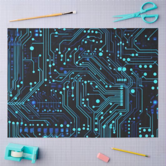 Circuit Board ontwerp illustratie Kussen Tissuepapier (Craft)