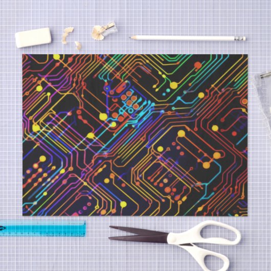 Circuit Board ontwerp illustratie Kussen Tissuepapier (Craft)