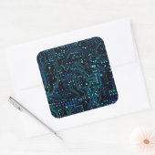 Circuit Board ontwerp illustratie Kussen Vierkante Sticker (Envelop)