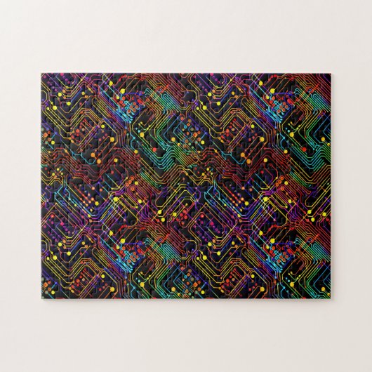 Circuit Board ontwerp illustratie Legpuzzel (Horizontaal)