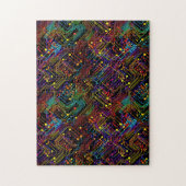 Circuit Board ontwerp illustratie Legpuzzel (Verticaal)