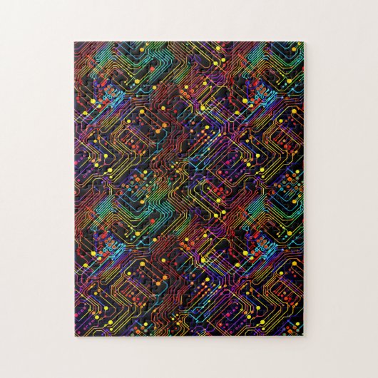 Circuit Board ontwerp illustratie Legpuzzel (Verticaal)