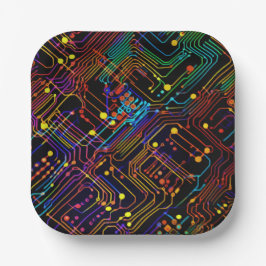 Circuit Board ontwerp illustratie Papieren Bordje