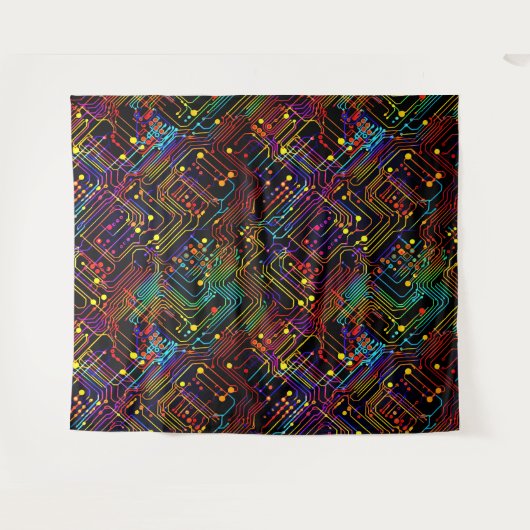 Circuit Board ontwerp illustratie Wandkleed (Voorkant (horizontaal))