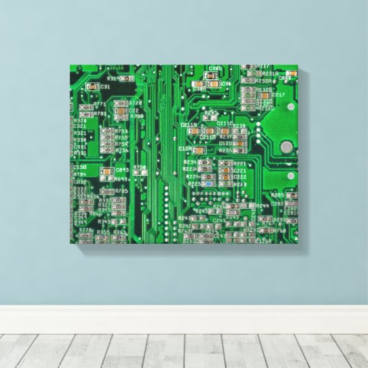 Circuit Board Painting Canvas Afdruk (Insitu (Houten vloer))
