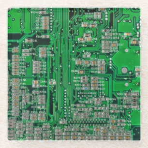 Circuit Board Painting Glazen Onderzetter