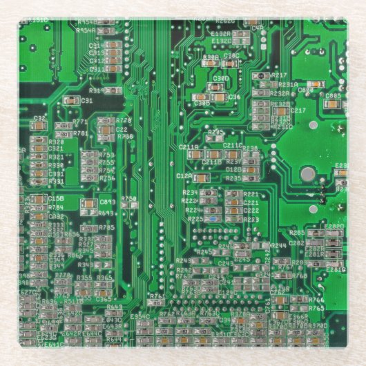 Circuit Board Painting Glazen Onderzetter (Voorkant)