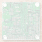 Circuit Board Painting Glazen Onderzetter (Achterkant)