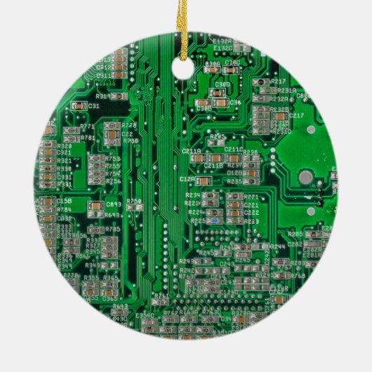 Circuit Board Painting Keramisch Ornament (Achterkant)