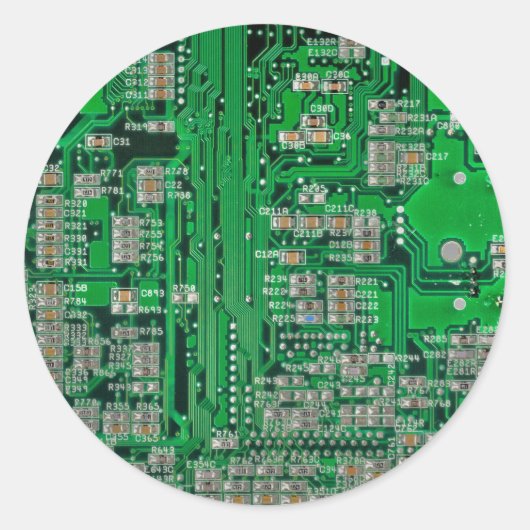 Circuit Board Painting Ronde Sticker (Voorkant)