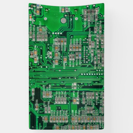 Circuit Board Painting Spandoek (Verticaal)